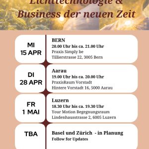 Roadshow Aarau 28. April 2026 - Lichttechnologie & Business der neuen Zeit *